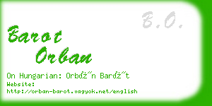 barot orban business card